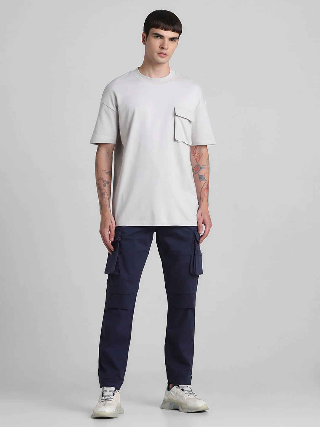 Light Grey Oversized Crew Neck T-shirt - Image 6