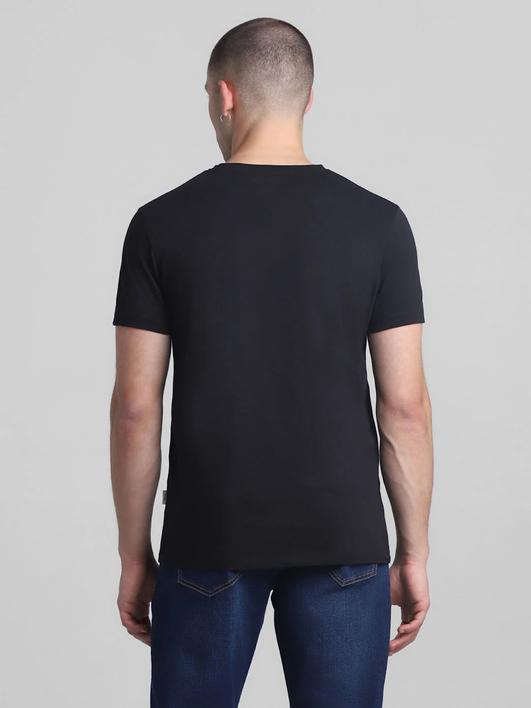 Black Logo Print Crew Neck T-shirt - Image 4