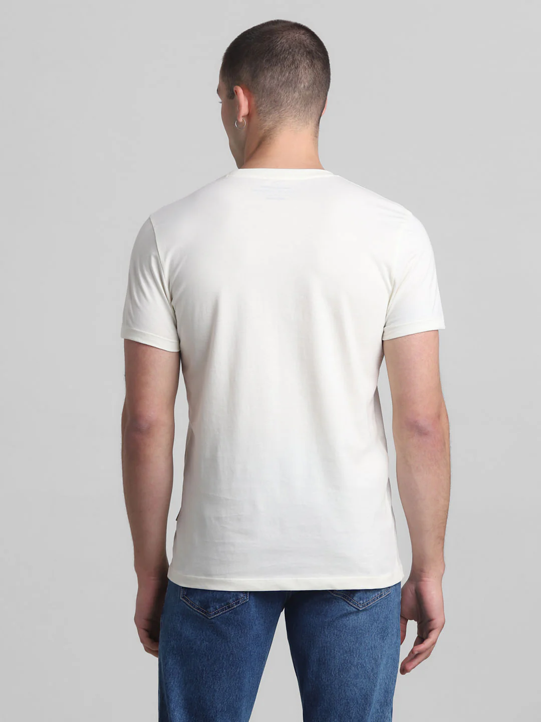 White Logo Print Crew Neck T-shirt - Image 4