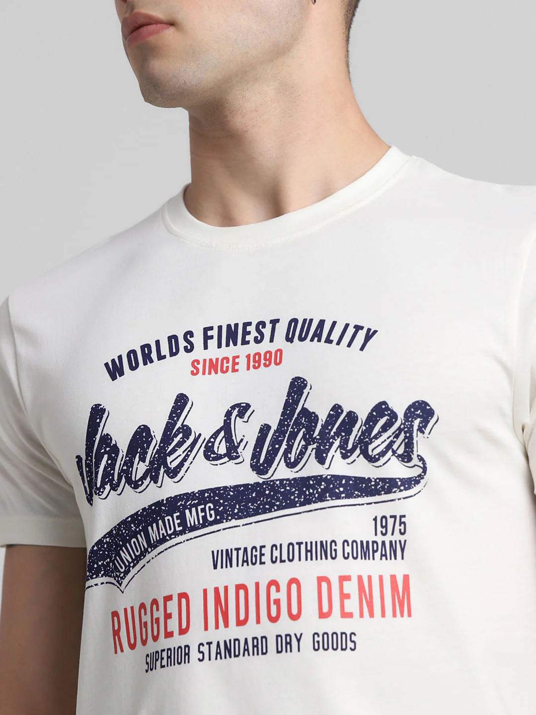 White Logo Print Crew Neck T-shirt - Image 5
