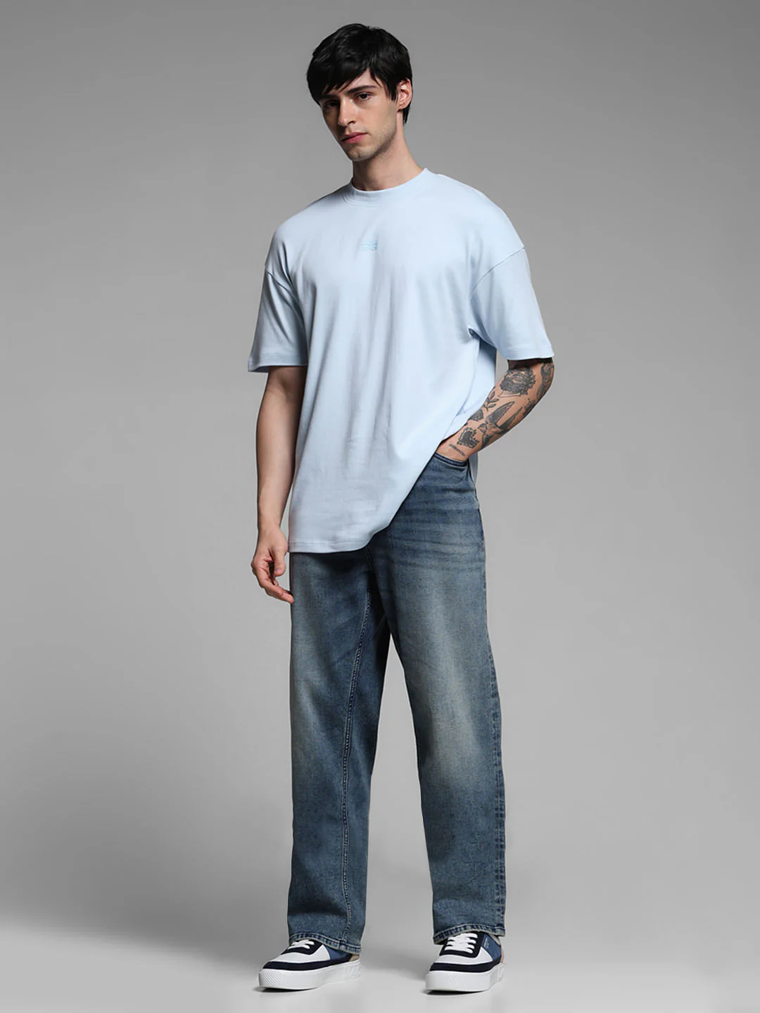 Light Blue Cotton Oversized T-shirt - Image 6