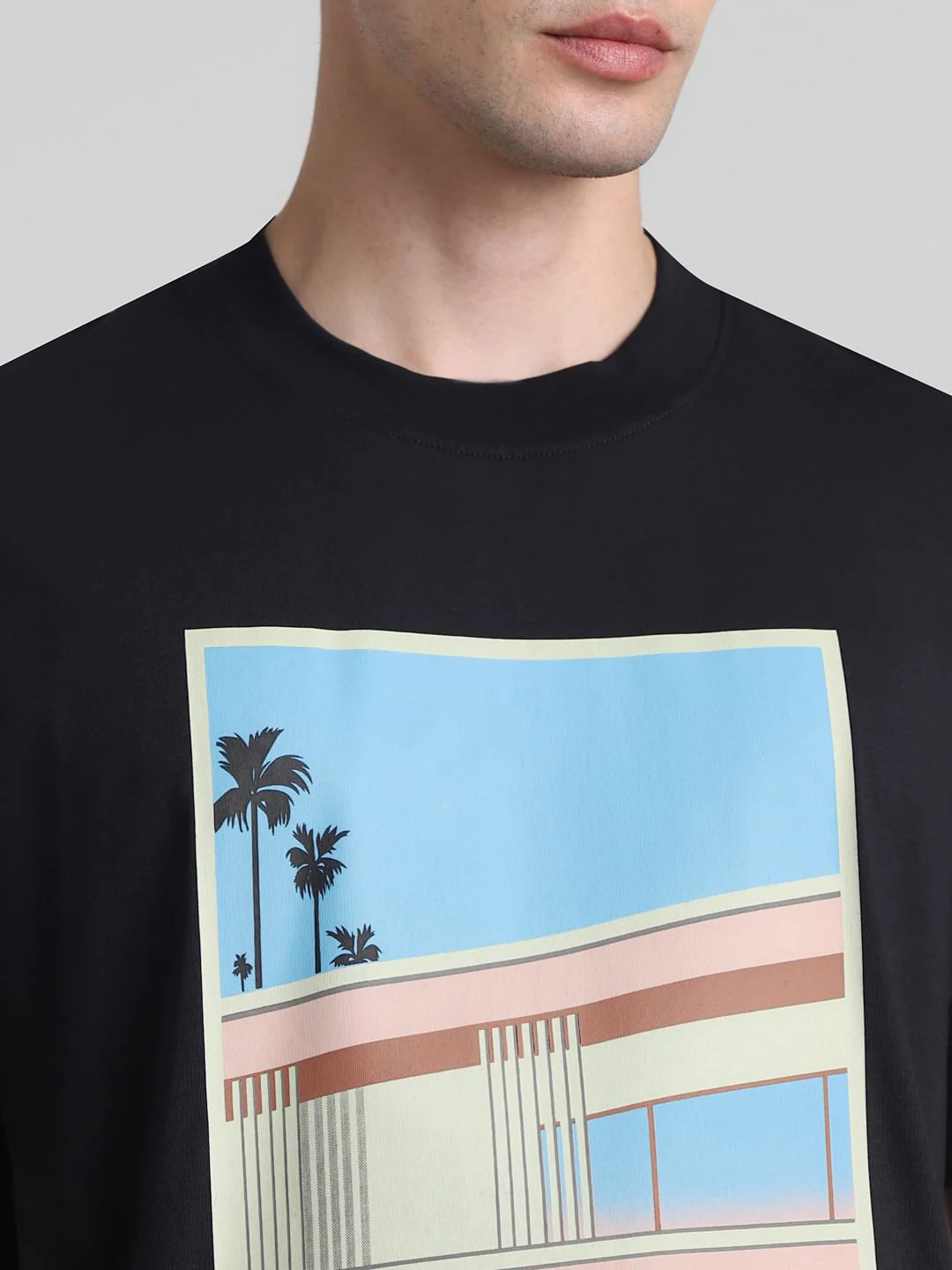 Black Graphic Print Oversized T-shirt - Image 5