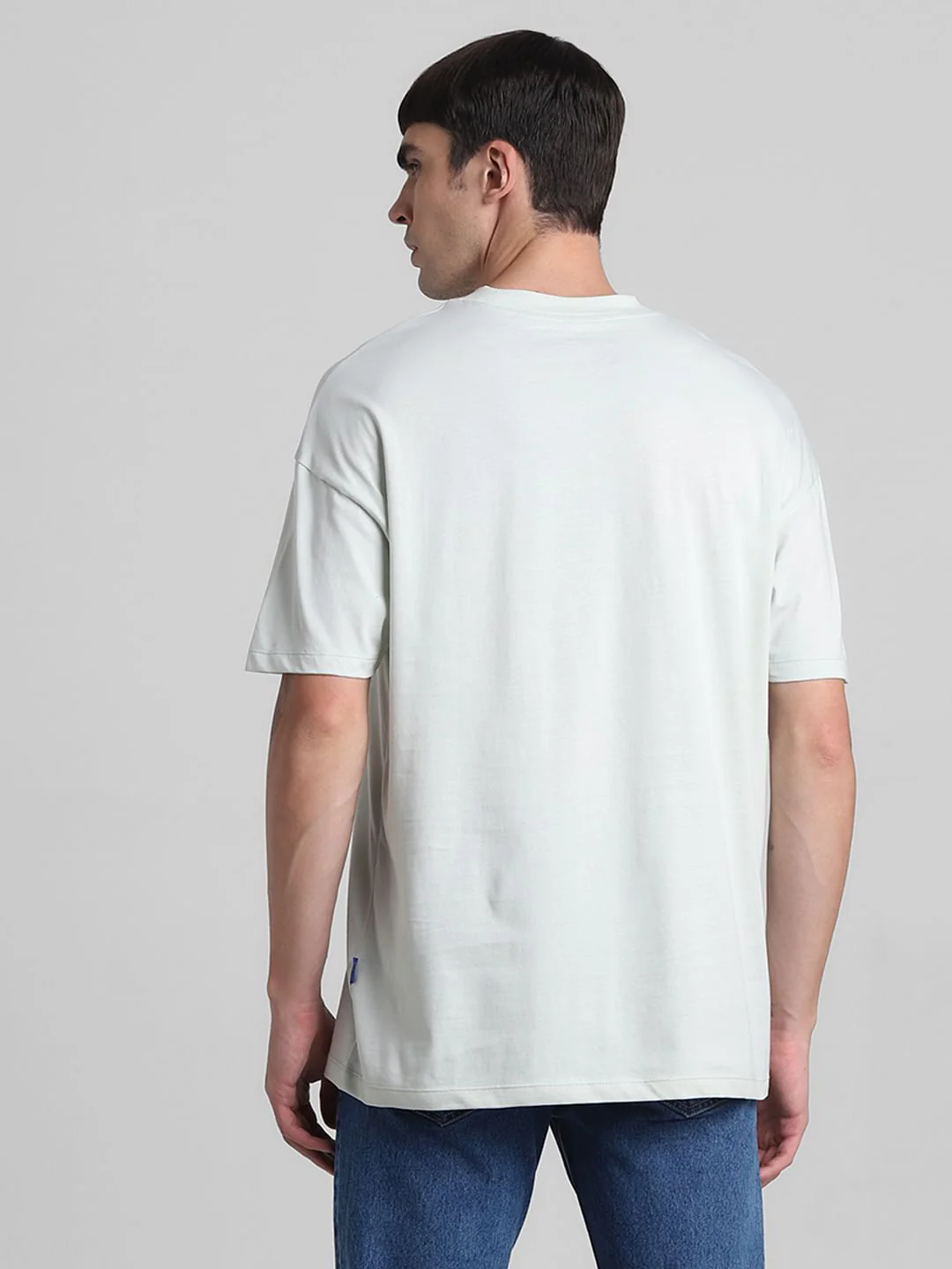 Pale Blue Graphic Print Oversized T-shirt - Image 4