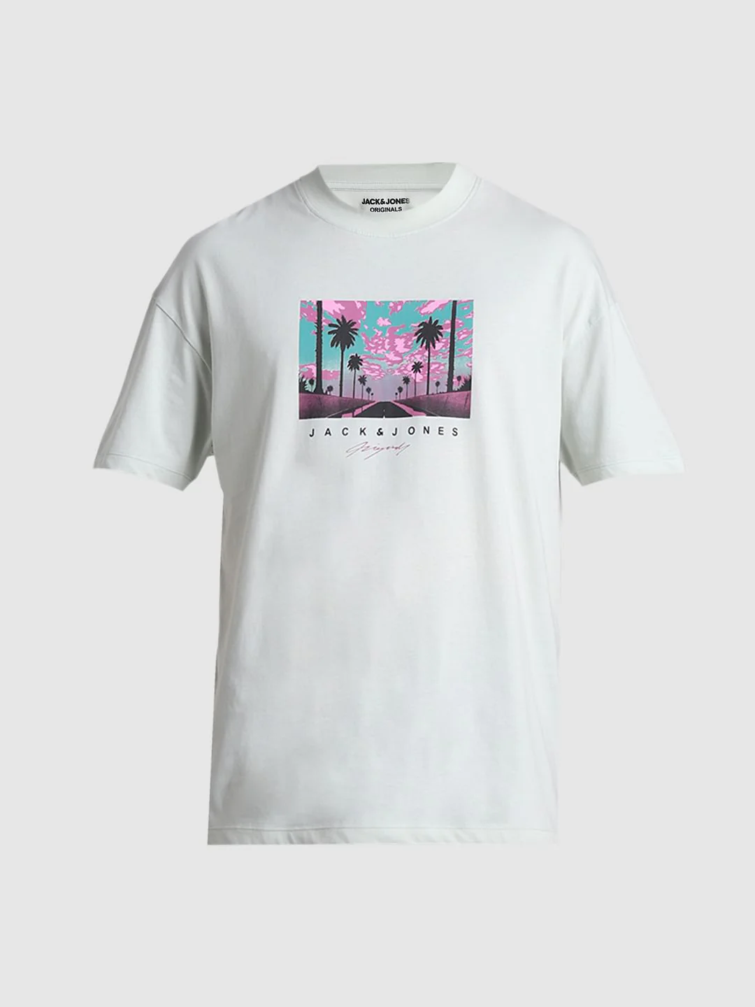 Pale Blue Graphic Print Oversized T-shirt - Image 7