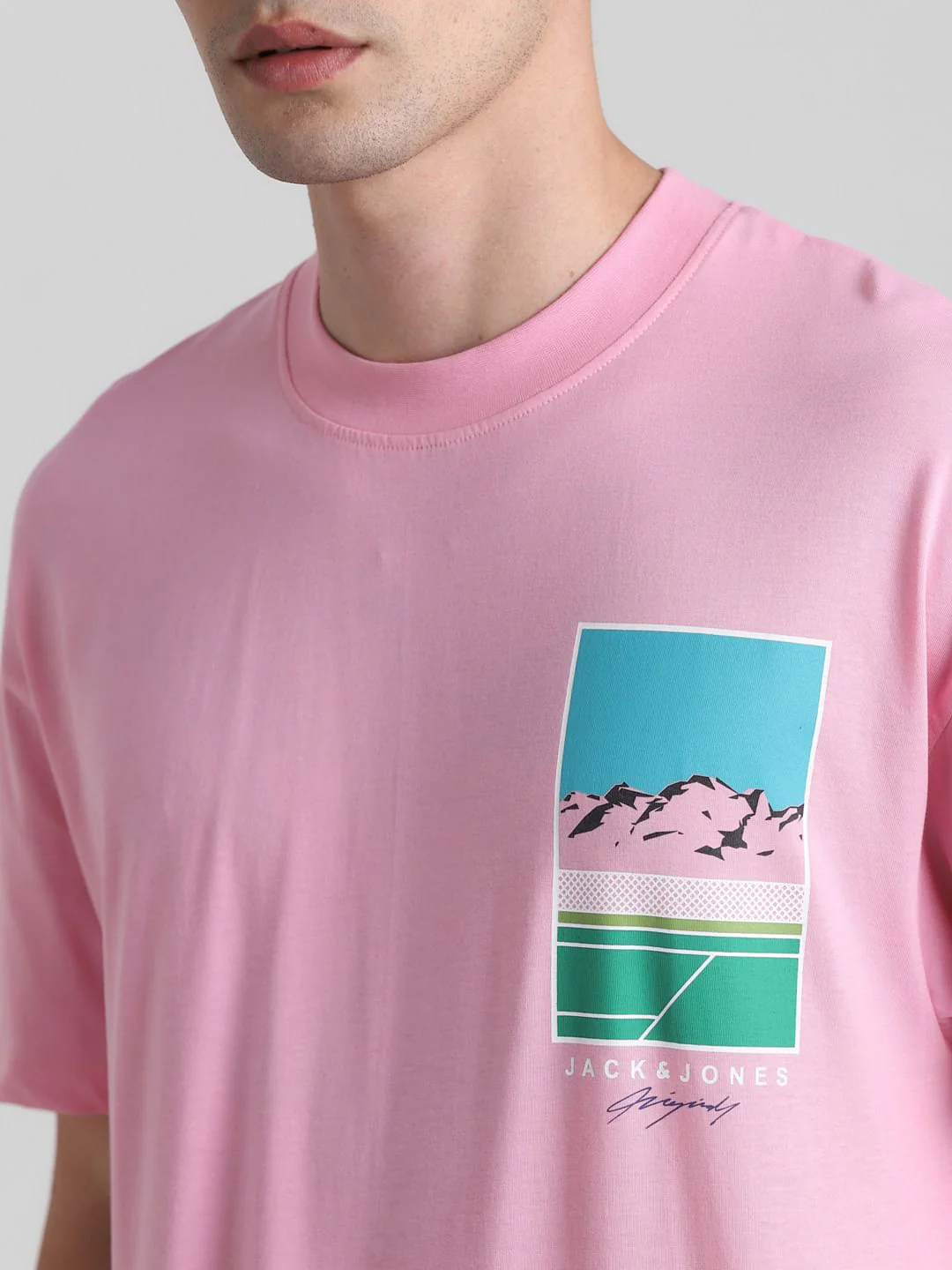 Pink Graphic Print Oversized T-shirt - Image 5