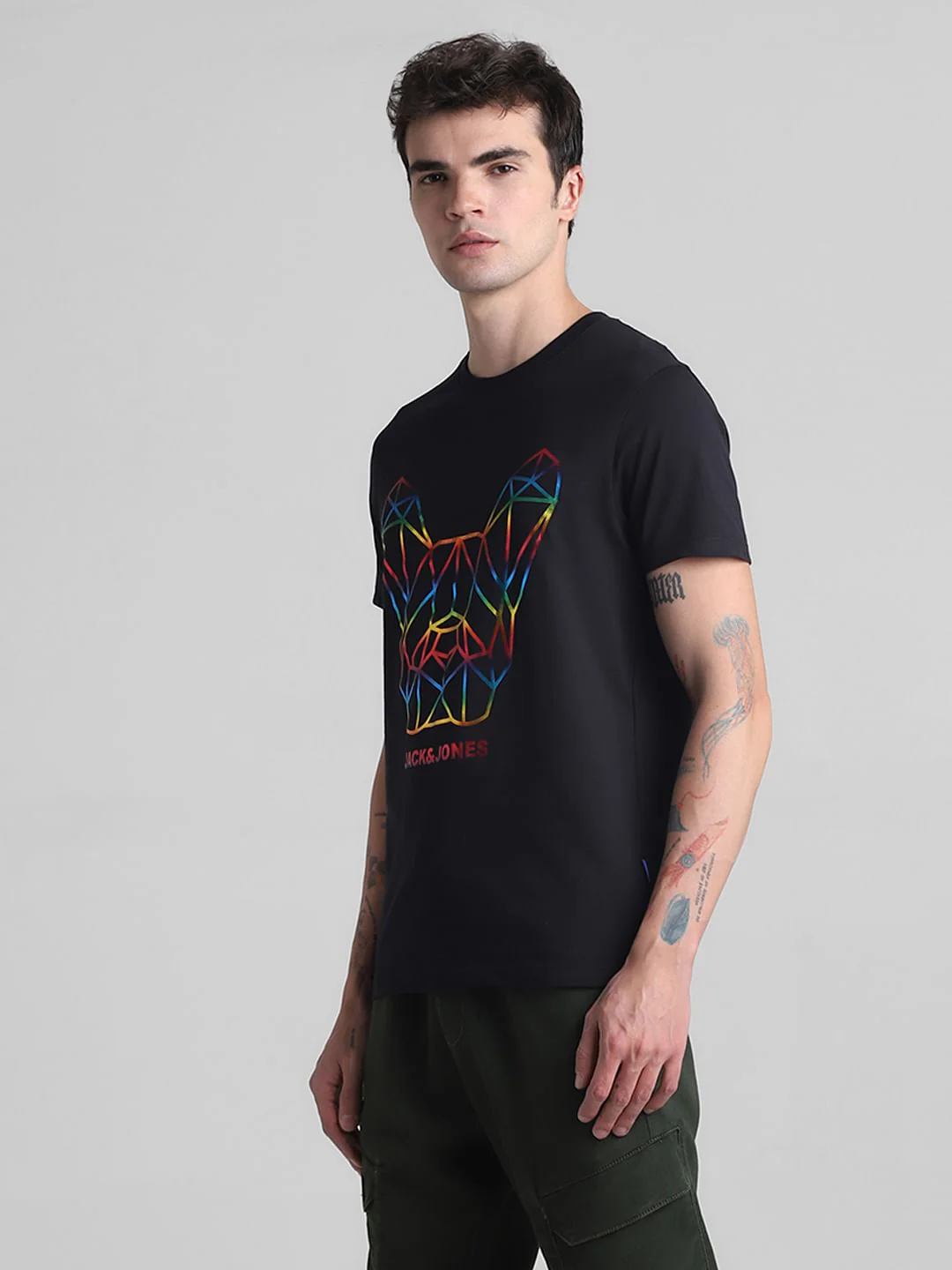 Black Graphic Print T-shirt - Image 3