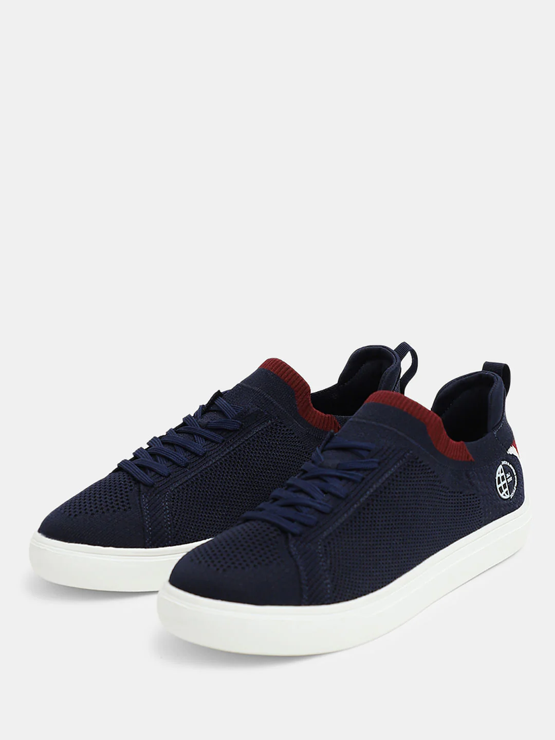 Navy Blue Knit Sneakers - Image 6