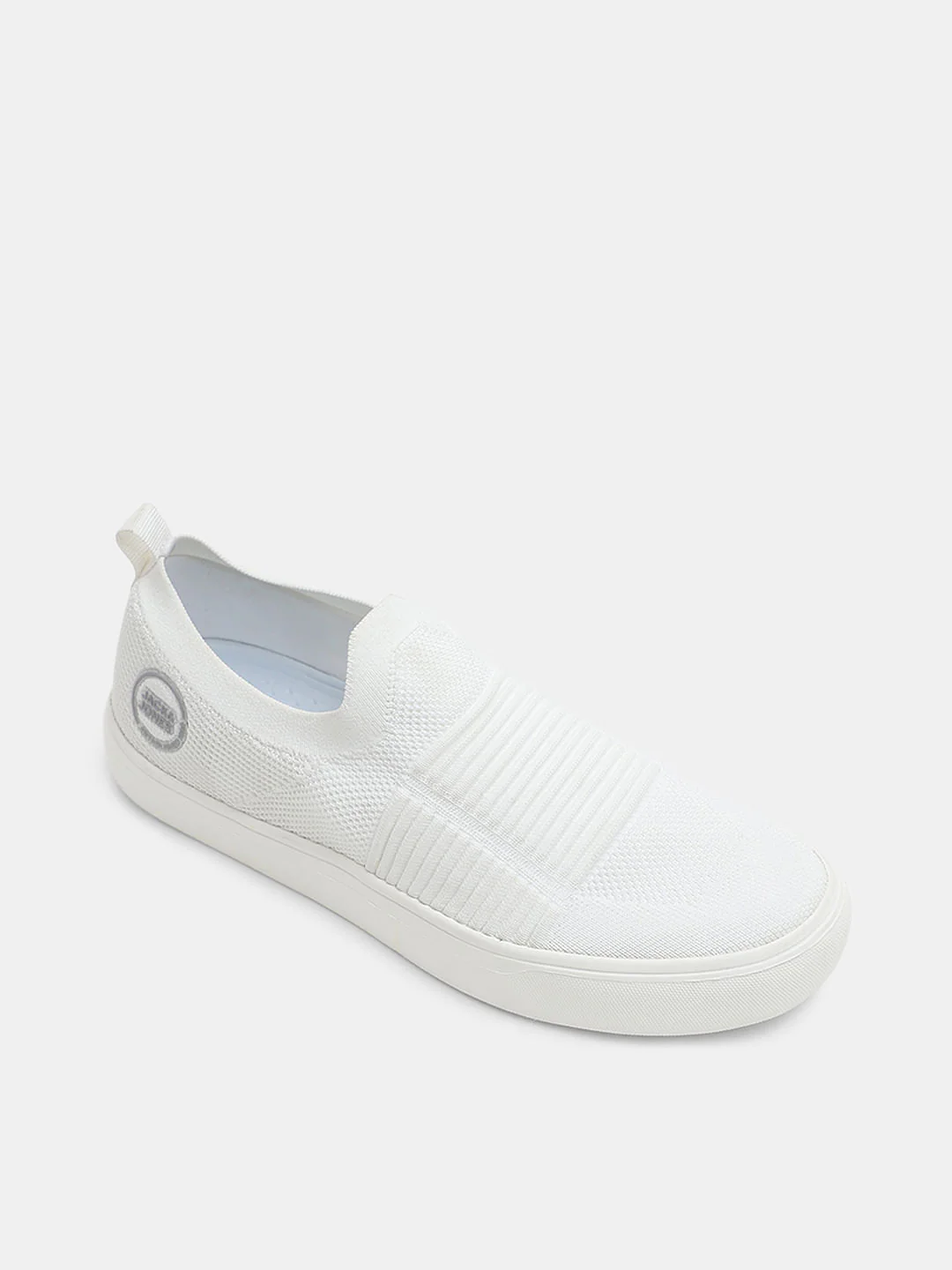 White Melange Slip-On Sneakers - Image 4