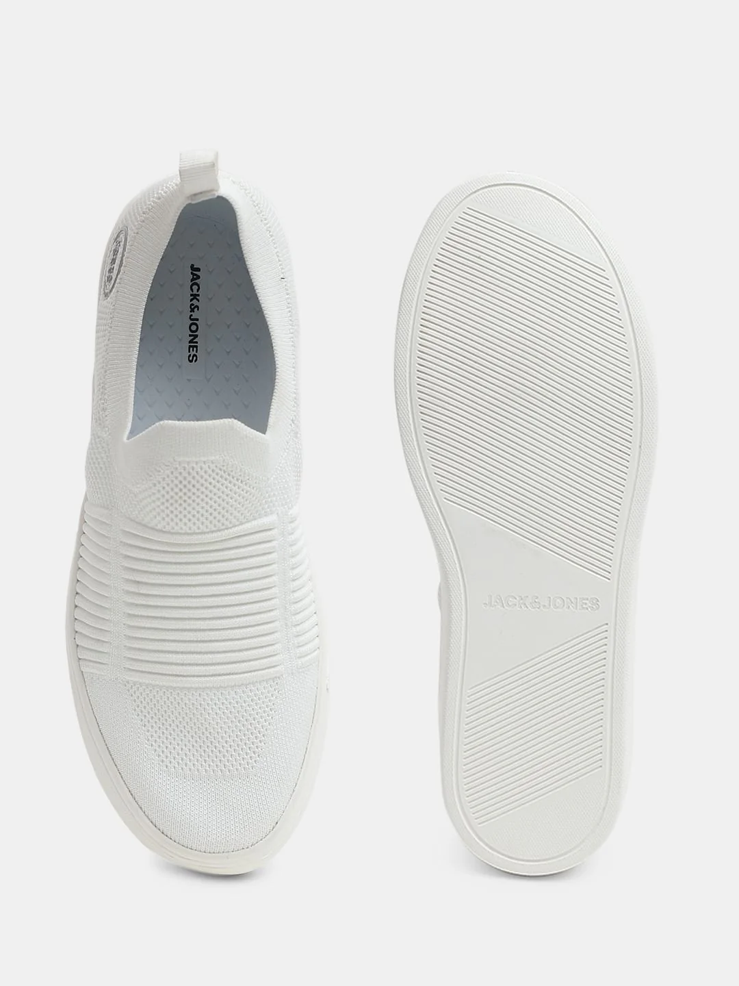 White Melange Slip-On Sneakers - Image 5