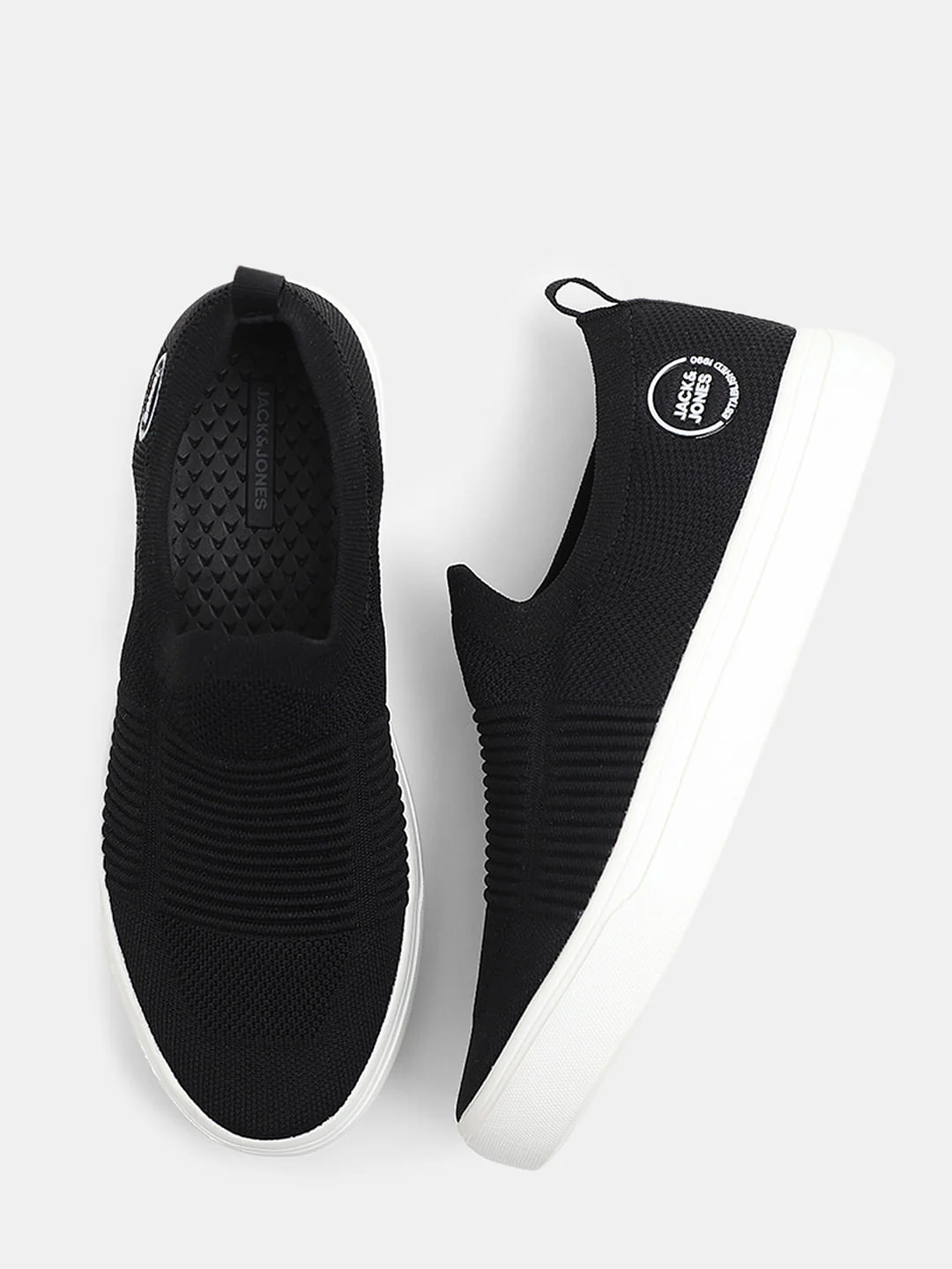 Black Melange Slip-On Sneakers - Image 3