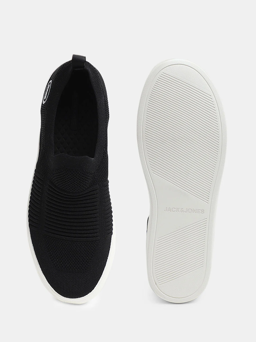 Black Melange Slip-On Sneakers - Image 5