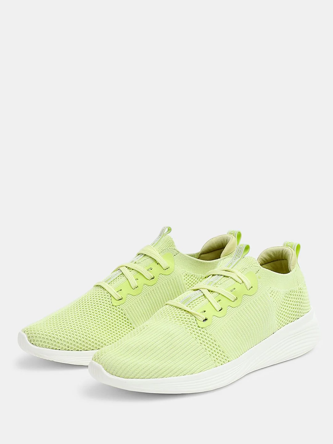 Lime Green Stretch Lace-Up Sneakers - Image 6