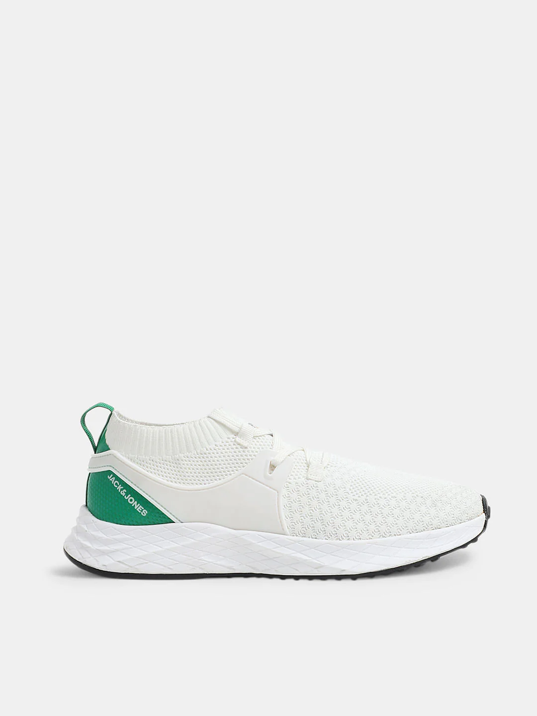 White Knit Lace-Up Sneakers - Image 2