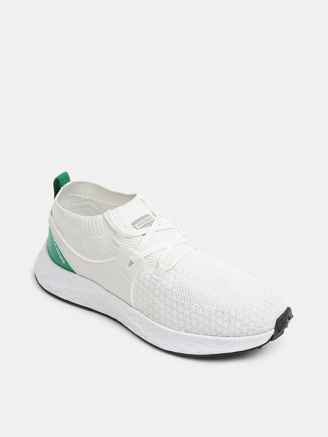 White Knit Lace-Up Sneakers - Image 4