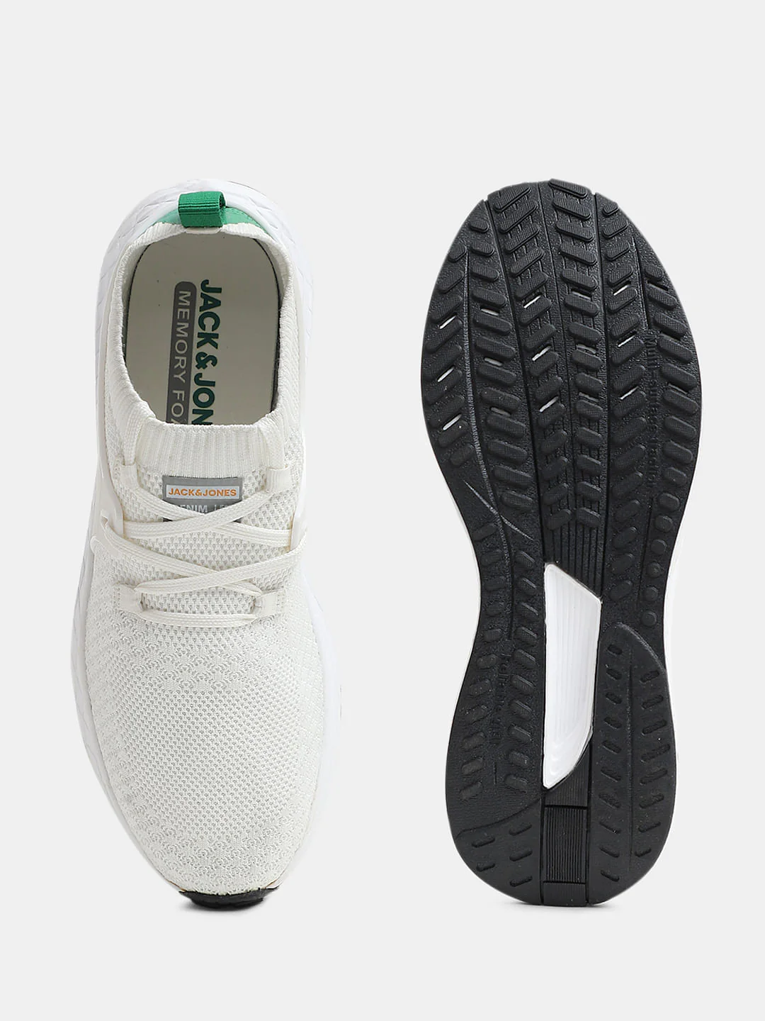 White Knit Lace-Up Sneakers - Image 5