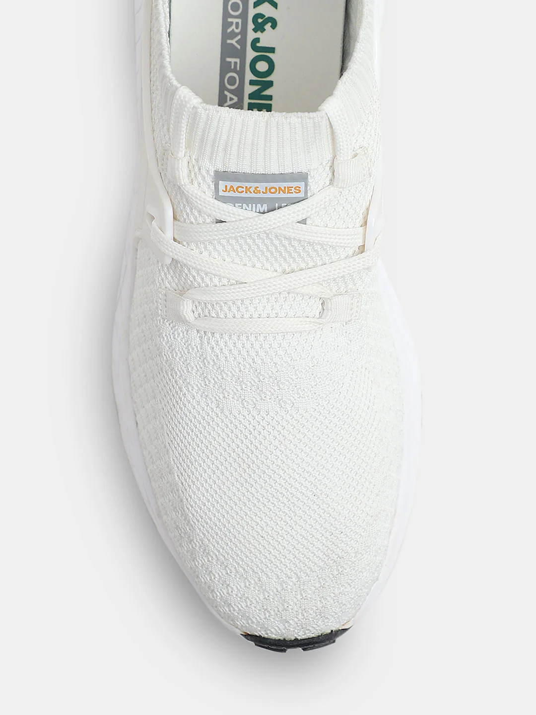 White Knit Lace-Up Sneakers - Image 7