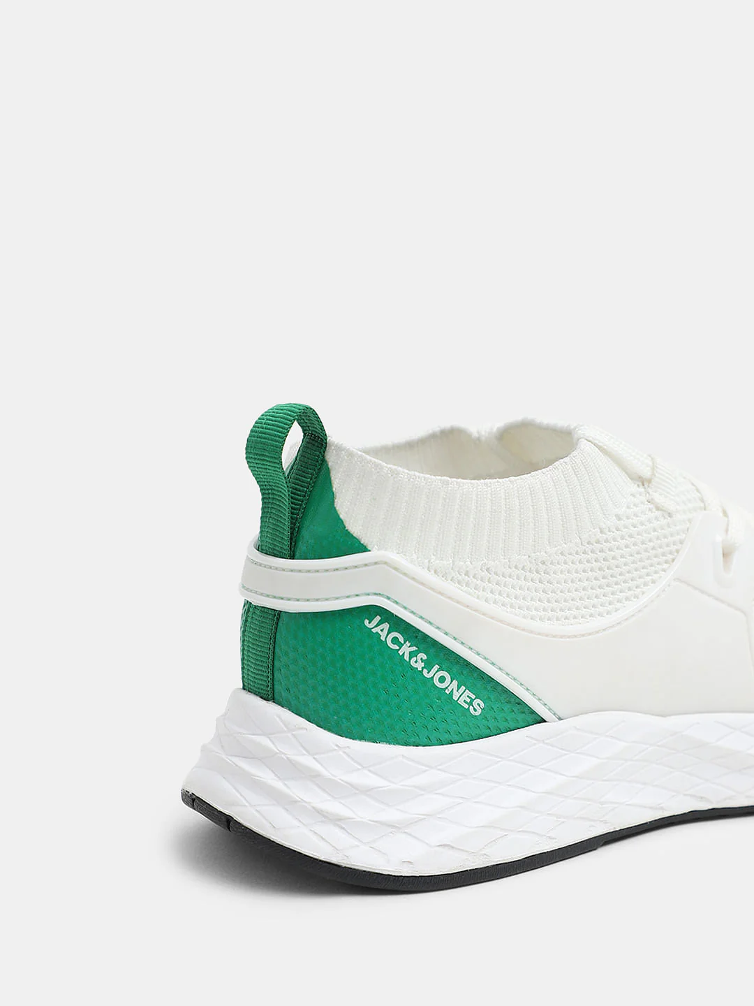 White Knit Lace-Up Sneakers - Image 8
