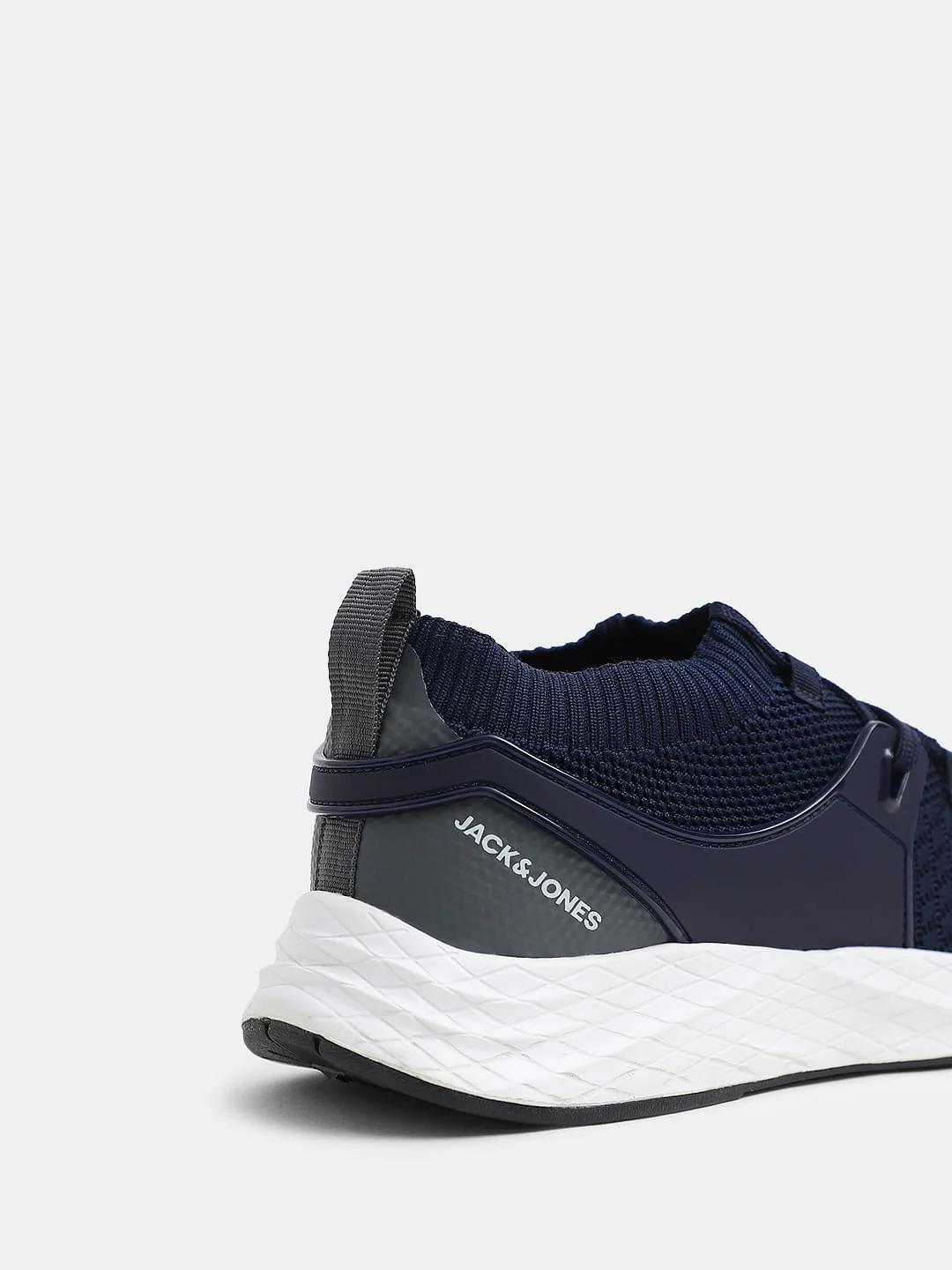 Dark Blue Knitted Lace Up Sneakers - Image 8