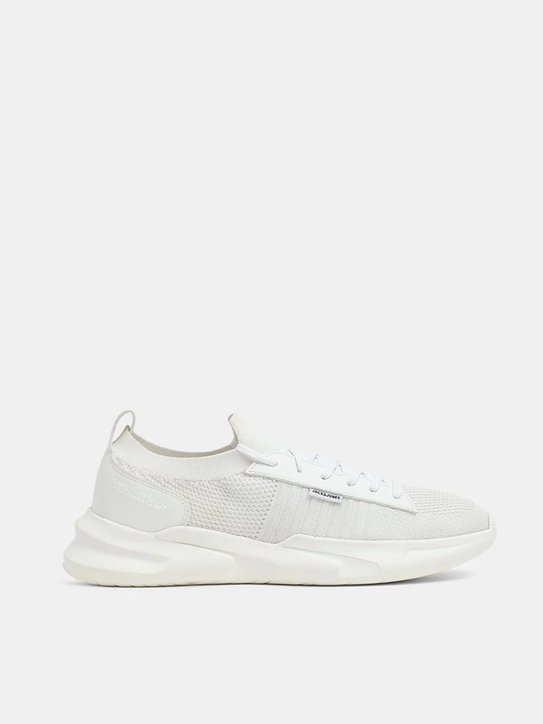 White Knit Lace-Up Sneakers - Image 2