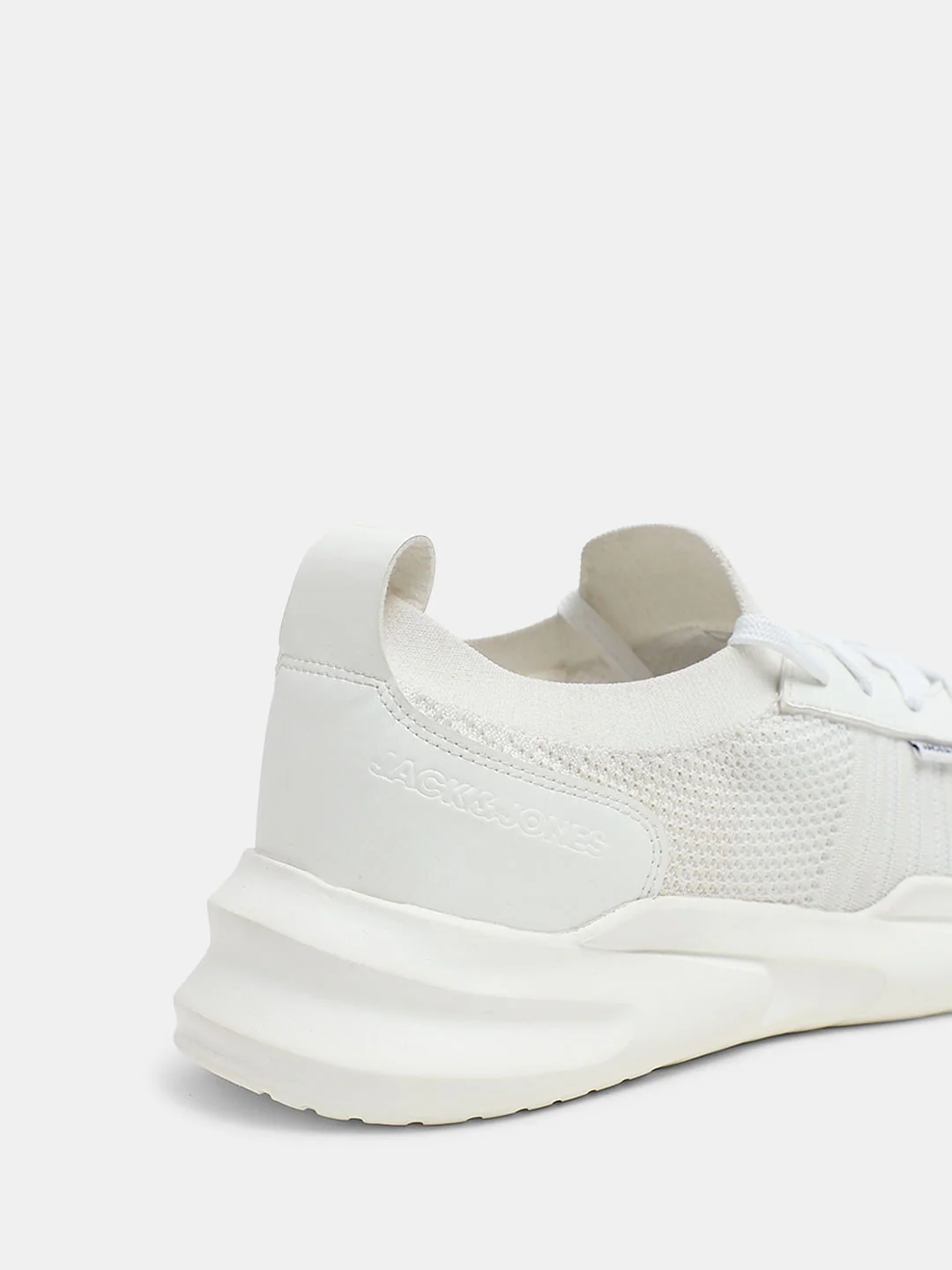 White Knit Lace-Up Sneakers - Image 8
