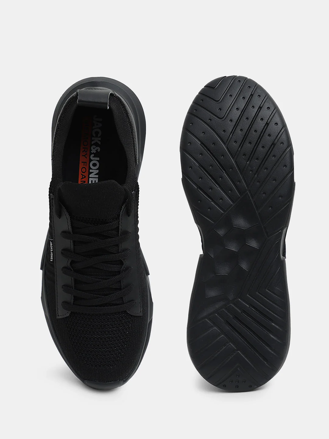 Black Knit Lace-Up Sneakers - Image 5