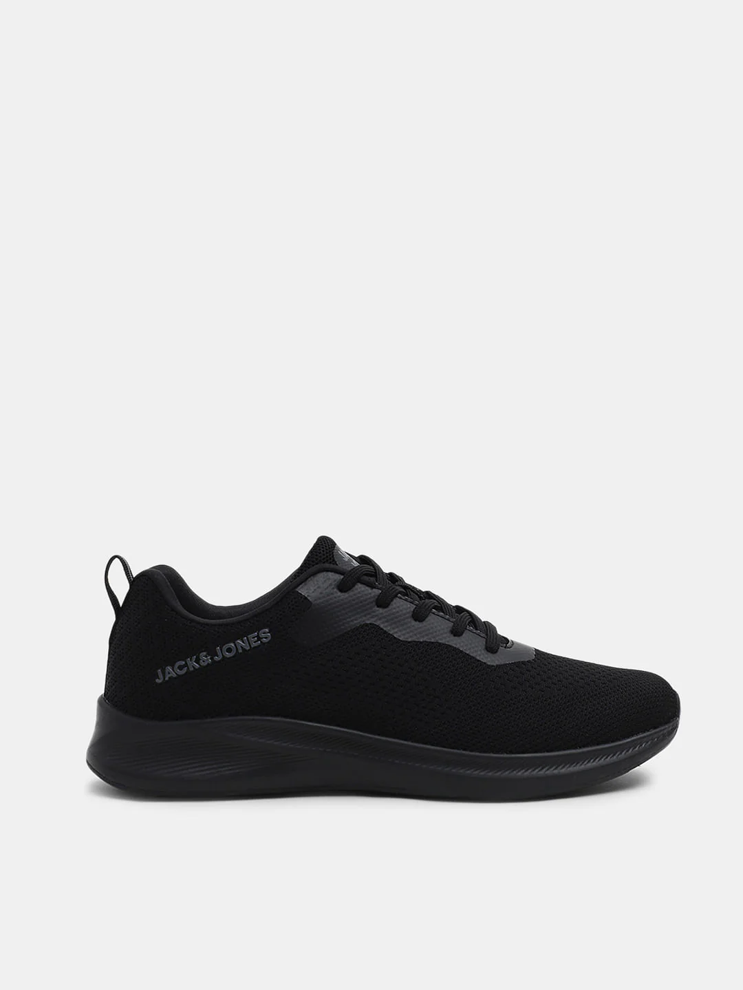 Black Knit Lace-Up Sneakers - Image 2