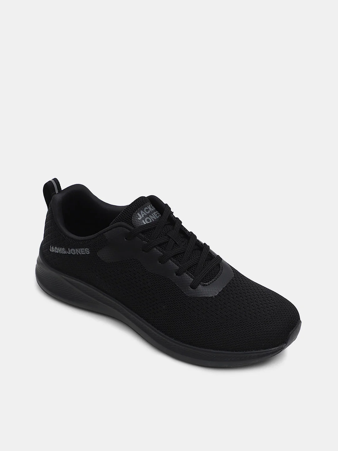 Black Knit Lace-Up Sneakers - Image 4