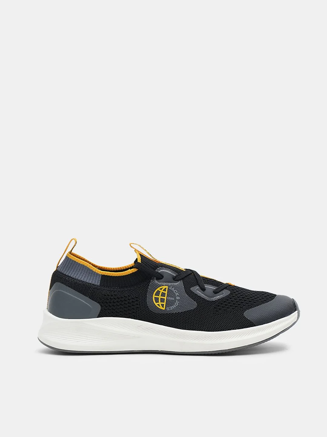 Black Colourblocked Knit Sneakers - Image 2