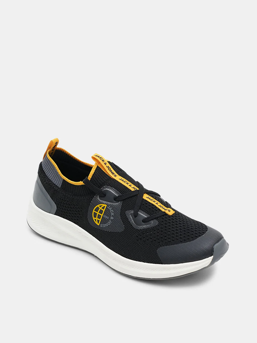 Black Colourblocked Knit Sneakers - Image 4
