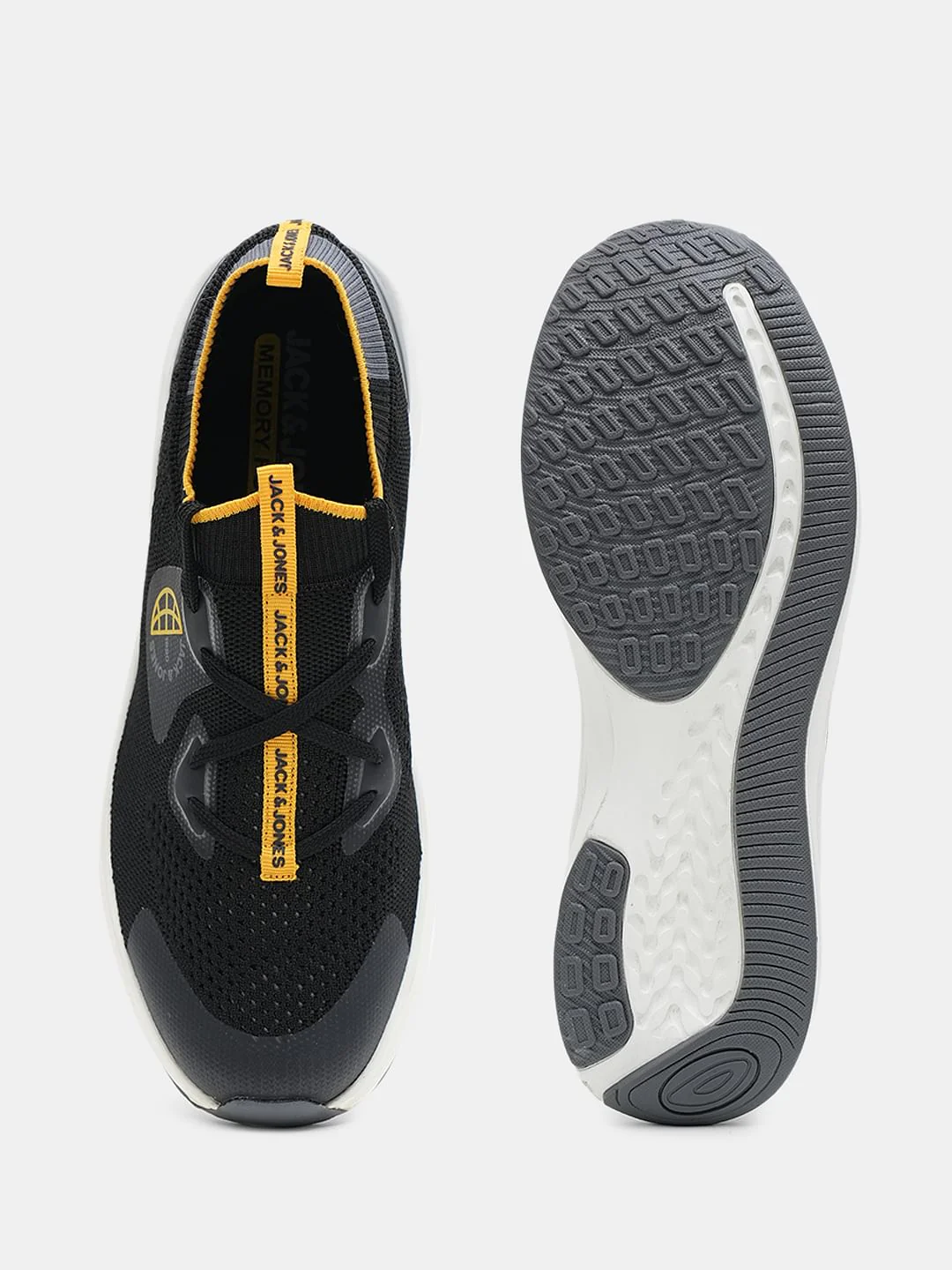 Black Colourblocked Knit Sneakers - Image 5