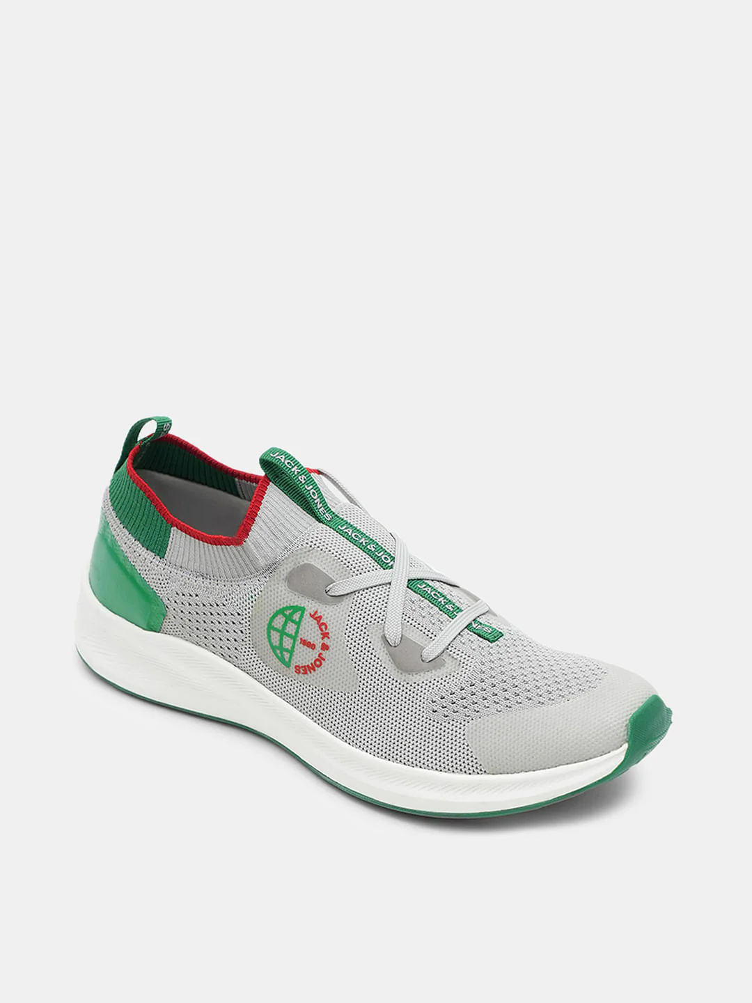 Grey Colourblocked Knit Sneakers - Image 4