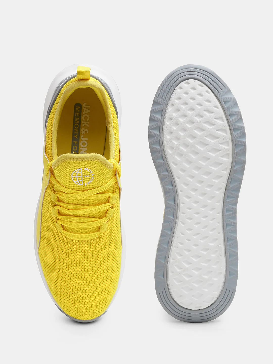 Yellow Knit Lace-Up Sneakers - Image 5
