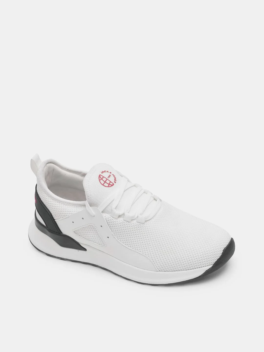 White Knit Lace-Up Sneakers - Image 4