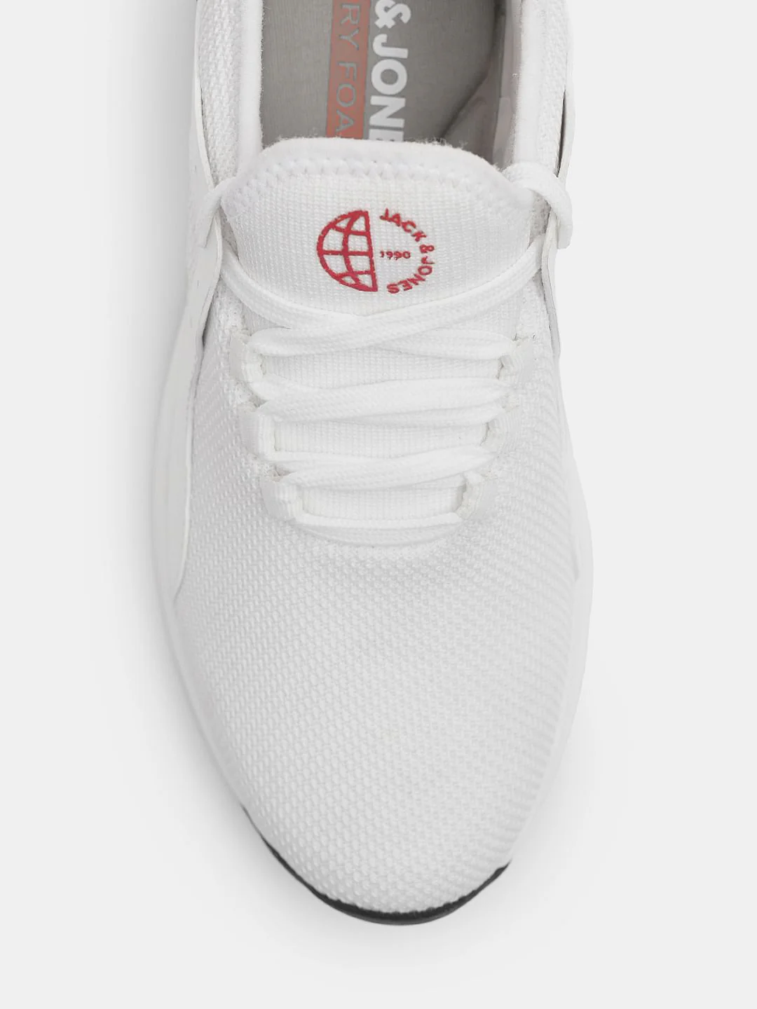 White Knit Lace-Up Sneakers - Image 7