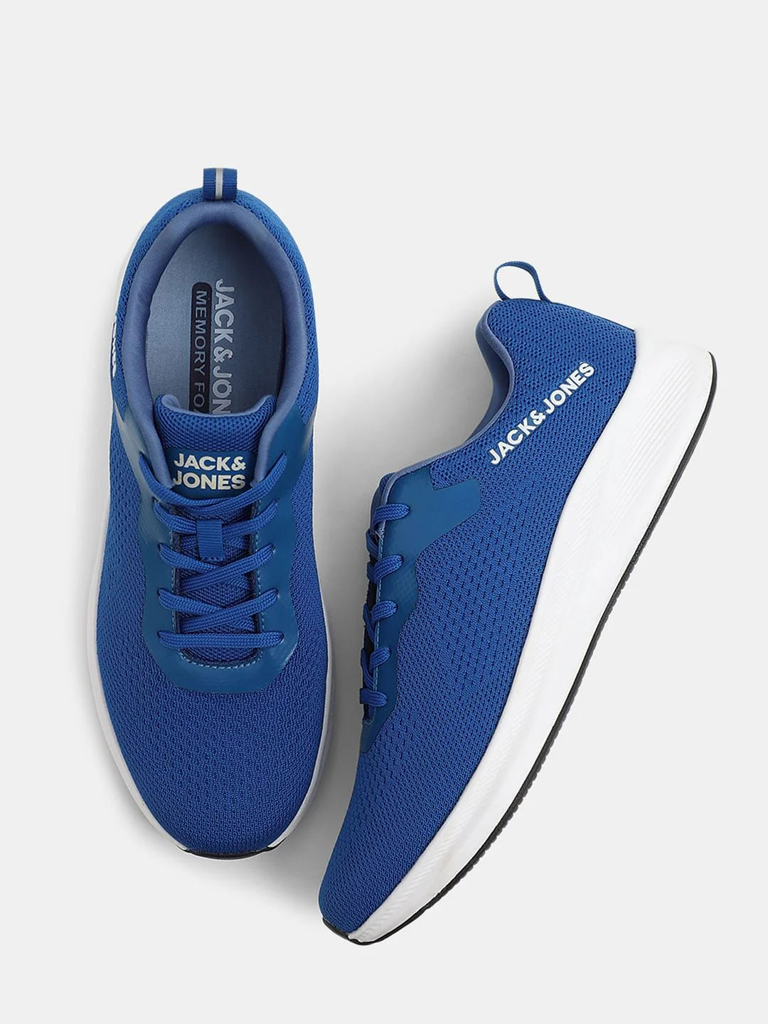 Blue Knit Lace-Up Sneakers - Image 3