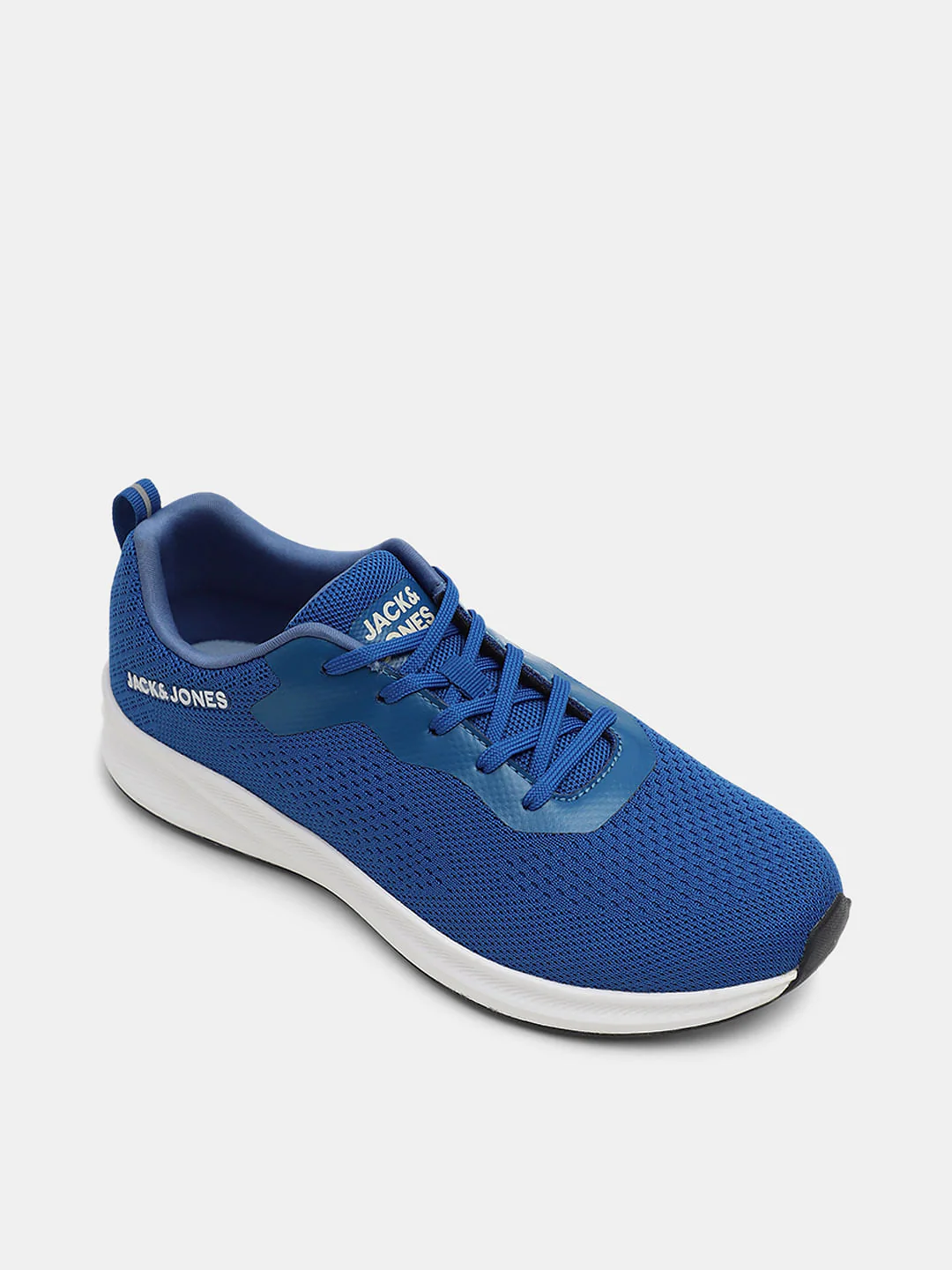 Blue Knit Lace-Up Sneakers - Image 4