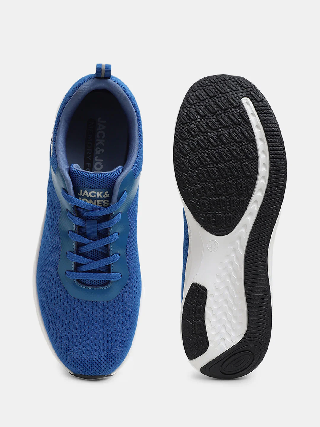 Blue Knit Lace-Up Sneakers - Image 5