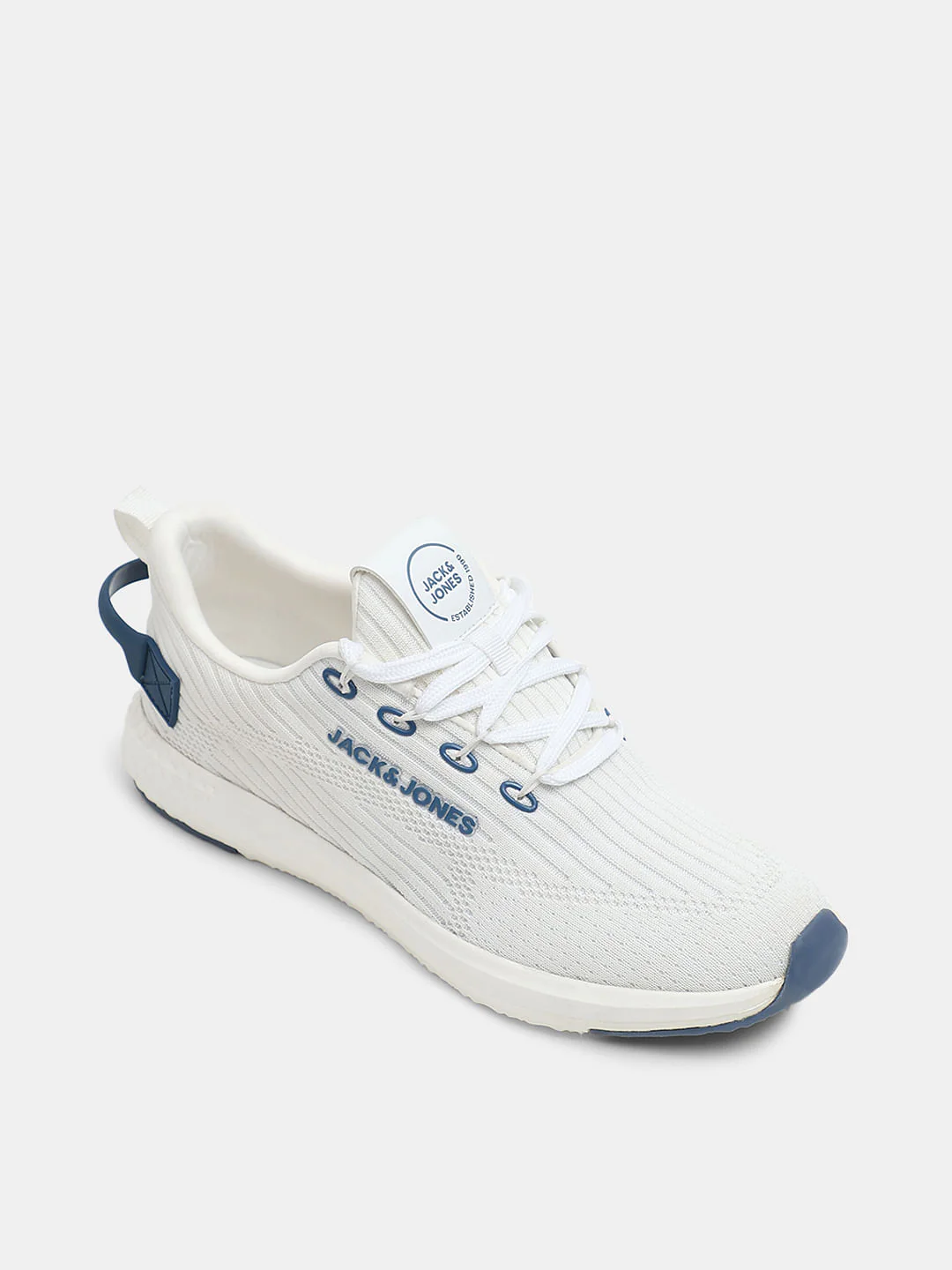 White Knit Lace-Up Sneakers - Image 4