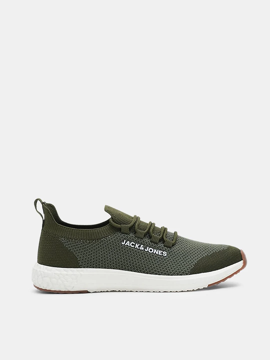Olive & Orange Knit Lace-Up Sneakers - Image 2