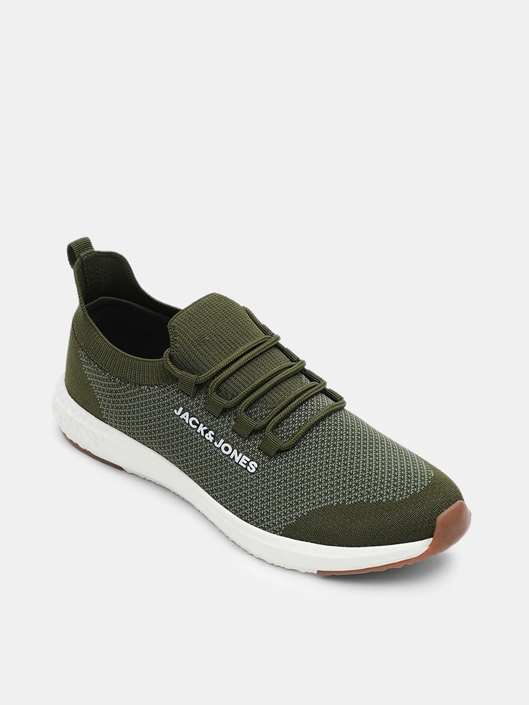 Olive & Orange Knit Lace-Up Sneakers - Image 4