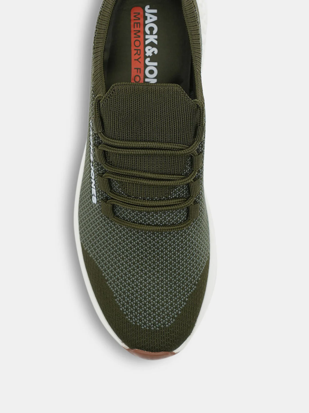 Olive & Orange Knit Lace-Up Sneakers - Image 7