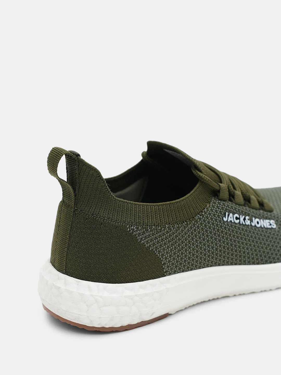 Olive & Orange Knit Lace-Up Sneakers - Image 8