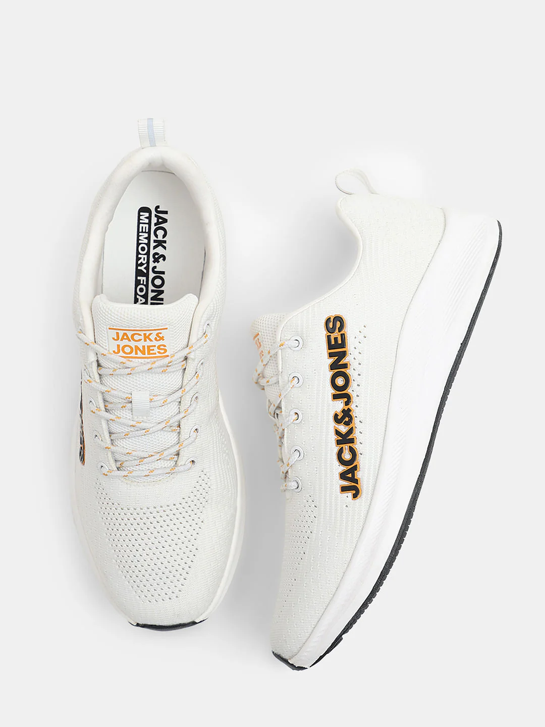White Mesh Lace-Up Sneakers - Image 3