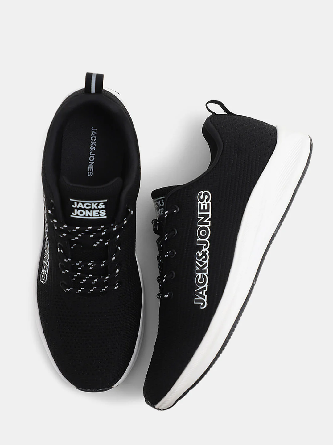 Black Mesh Lace-Up Sneakers - Image 3