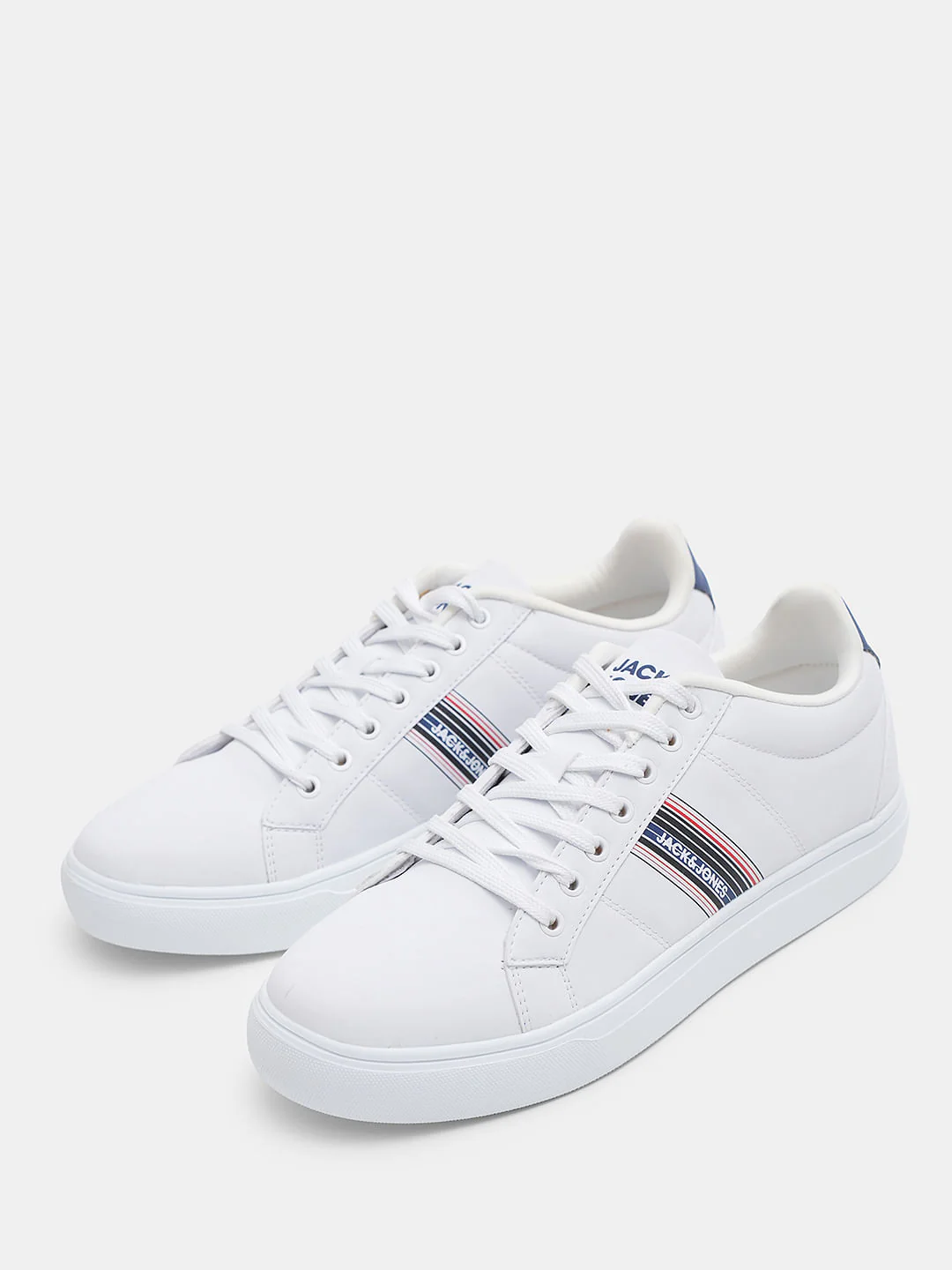 White Striped Lace-Up Sneakers - Image 6