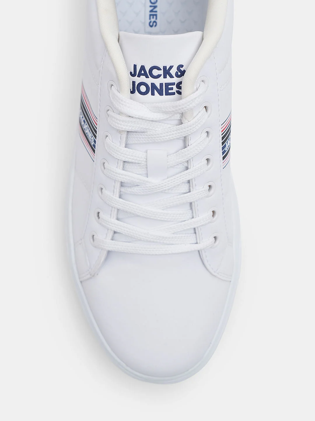 White Striped Lace-Up Sneakers - Image 7
