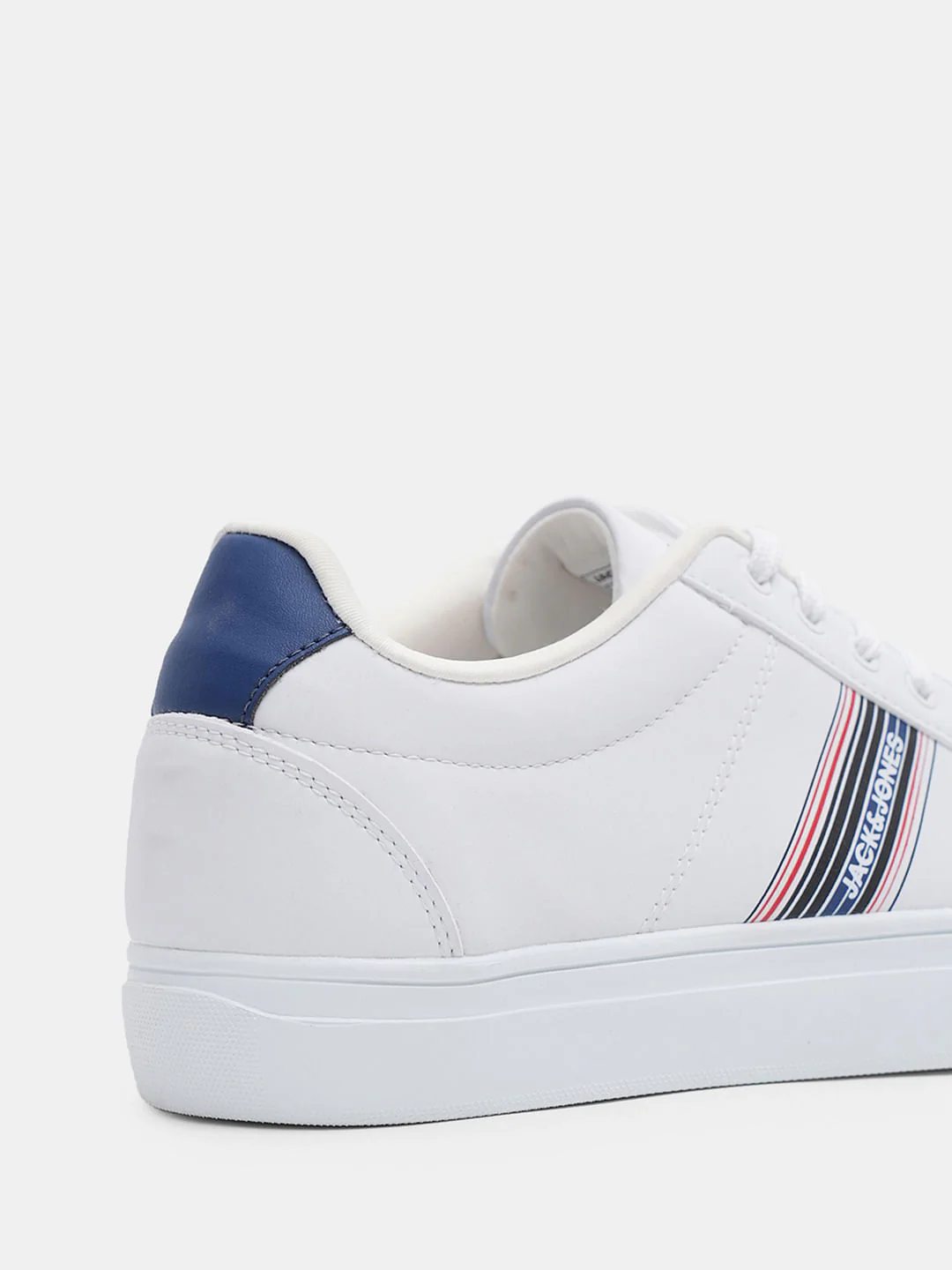 White Striped Lace-Up Sneakers - Image 8