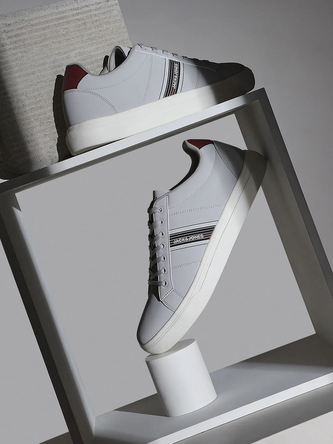 Light Grey Striped Sneakers