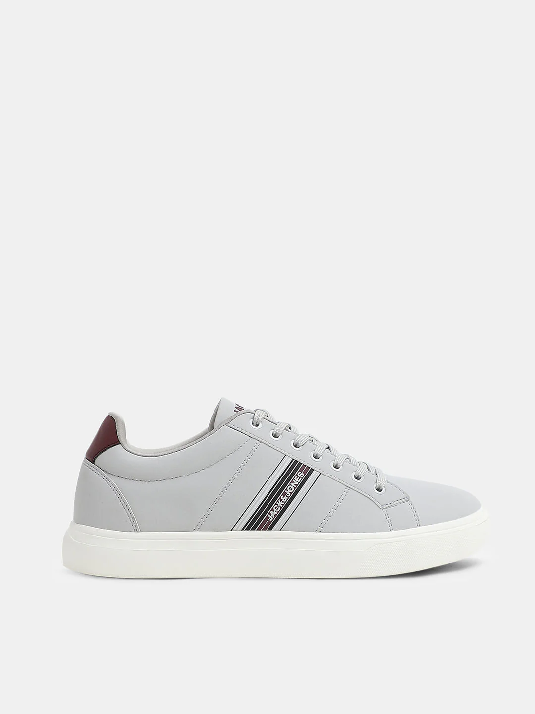 Light Grey Striped Sneakers - Image 2