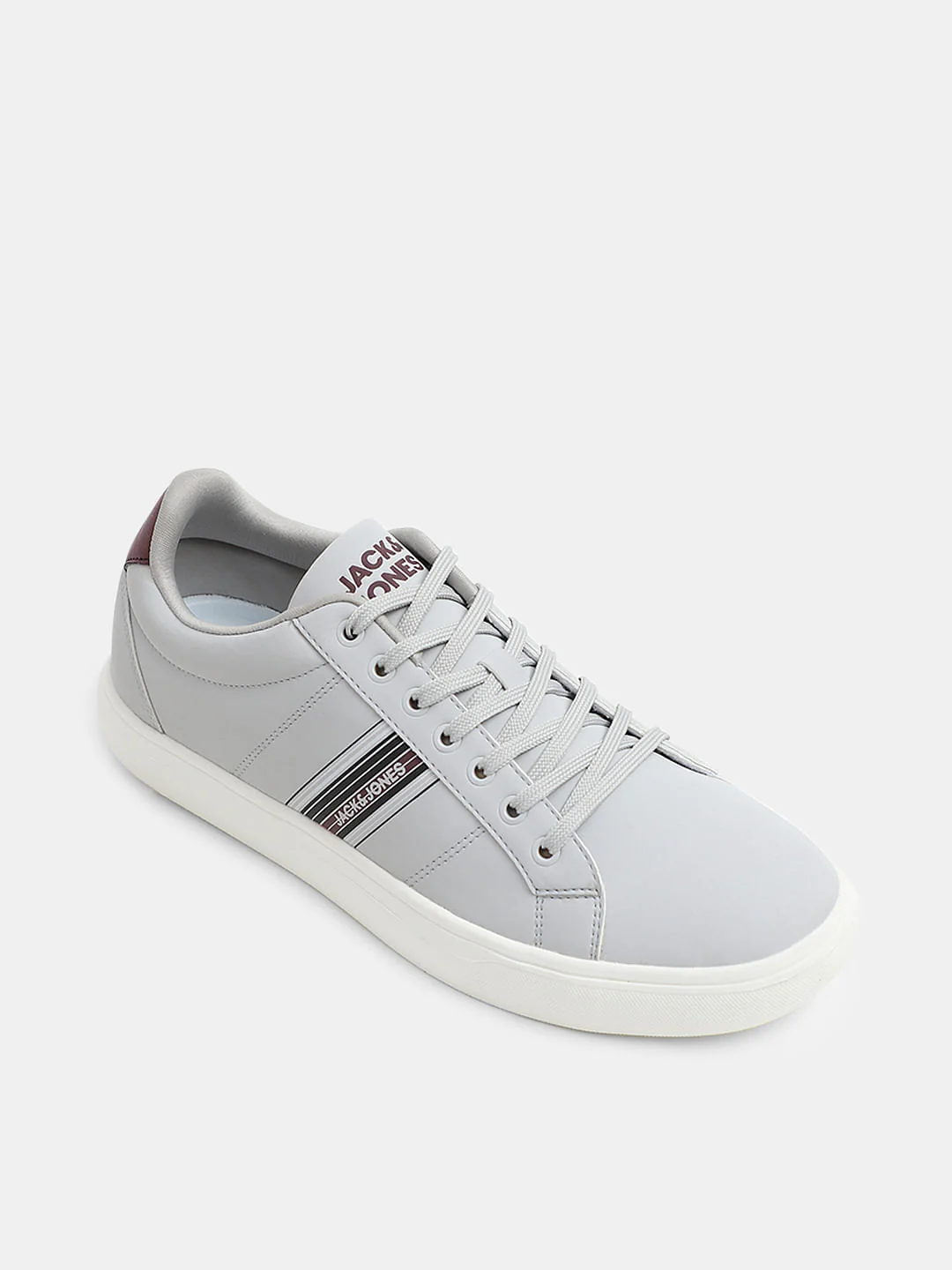 Light Grey Striped Sneakers - Image 4
